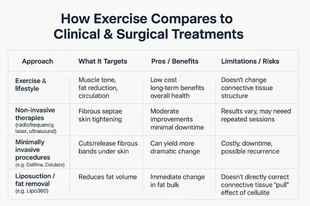 Sculpting Your Bum: Can Toning Exercises Really Reduce Cellulite? 2 How exercise compares to treatments from Lipo 360 Waltham Abbey