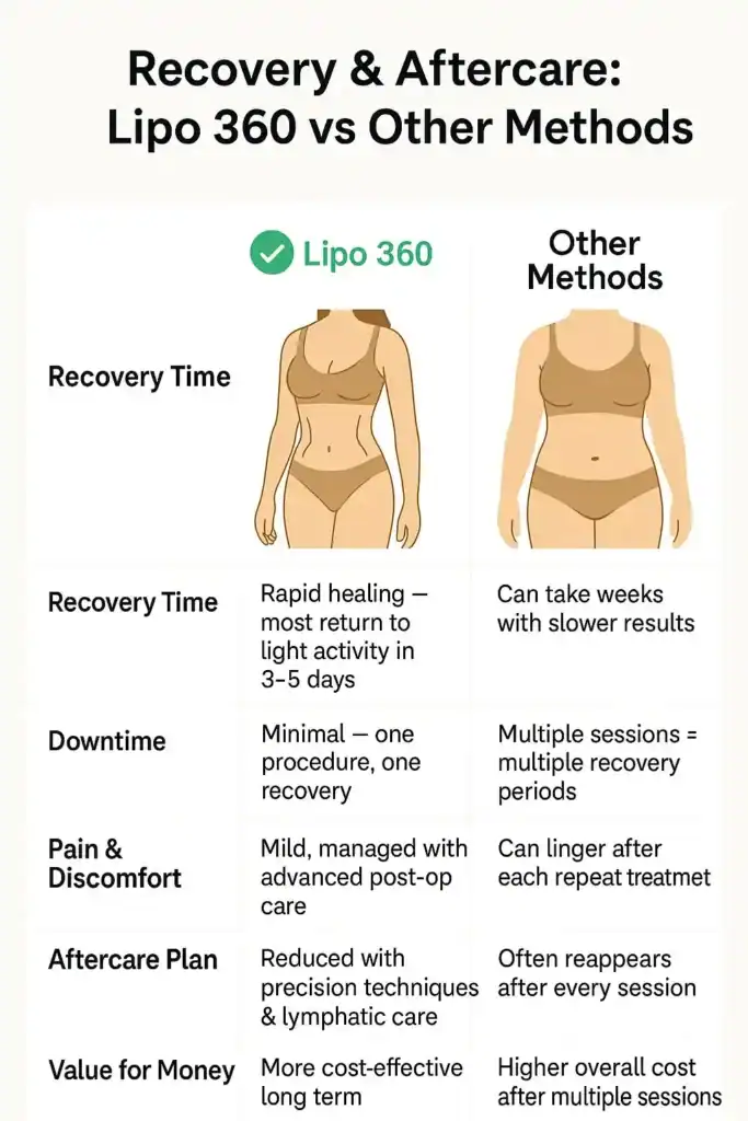 Recovery and Aftercare for Fat-Dissolving Surgery 2 Table to show fat dissolving injection aftercare Waltham Abbey