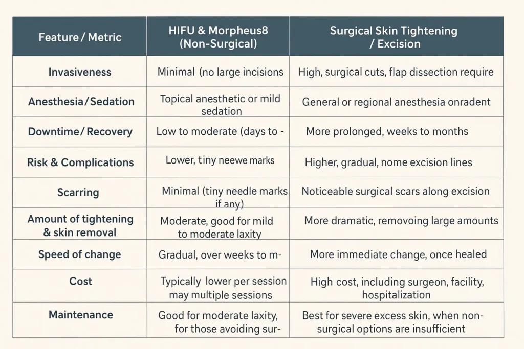 The Science of Skin Tightening 2 Table of skin tightening Waltham Abbey benefits compared to surgical options